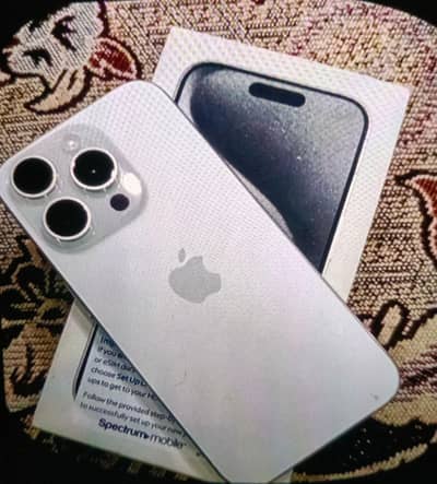 Apple iPhone 15 Pro.  with box  jv  wight titanium colour