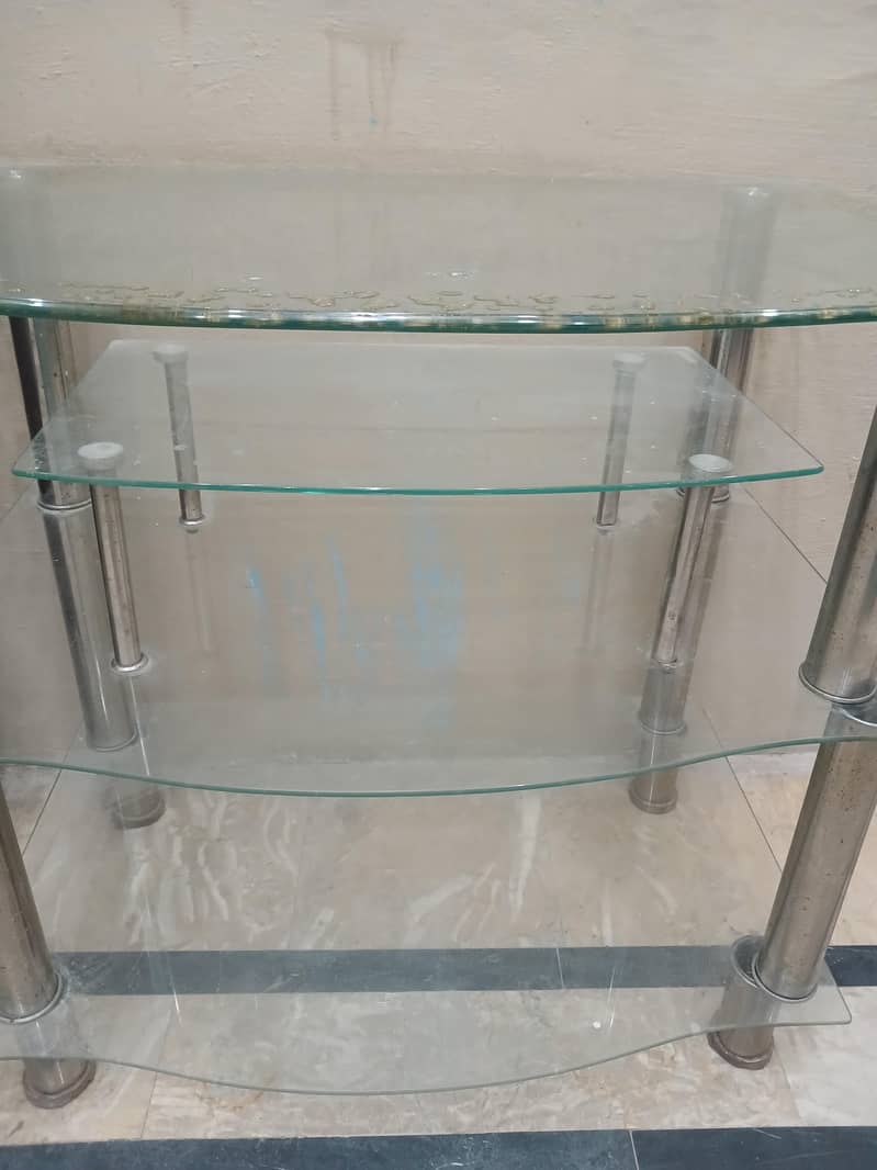 glass made led /Ltd/TV console 2