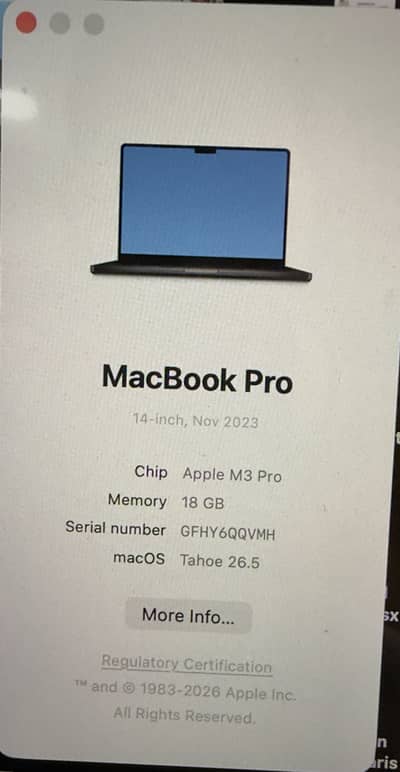 MacBook Pro 24gb 512gb M3 14”