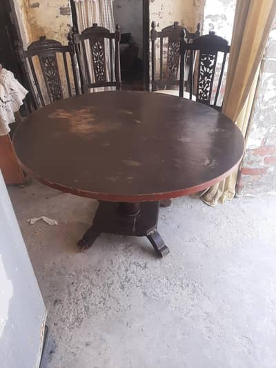 Premium Chinioti Style 4 Seater Dining Table Set for Sale