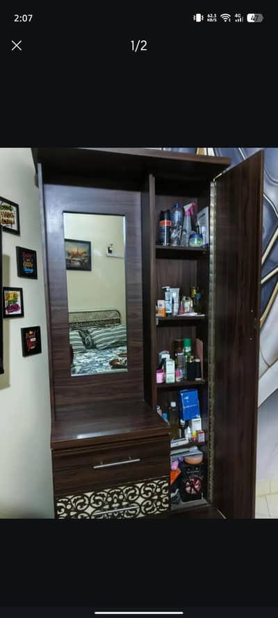 wooden dressing table with full length mirror