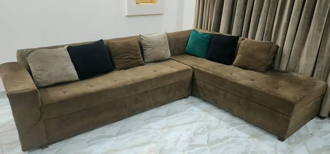 L shape sofa set