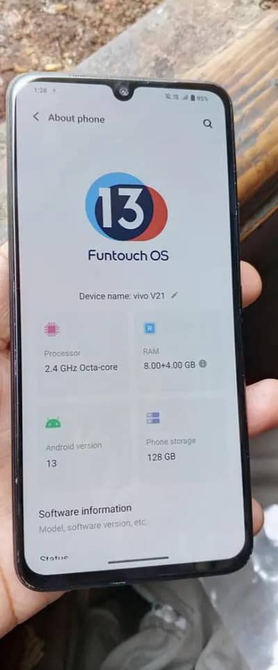 Vivo V21 Rem8+4.128. Rom pta approved official condition 10by9