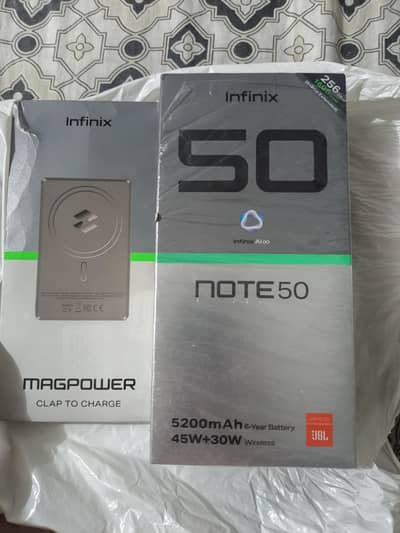 Infinix Note 50 full box power bank condition 10/9.3 only sale