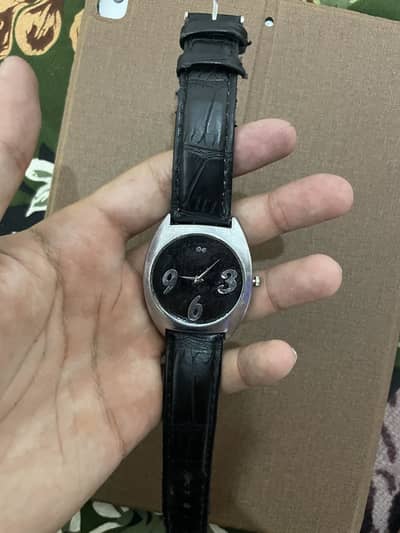 Black dial dress watch