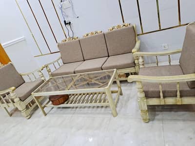 5 seater wooden Sofa with Table