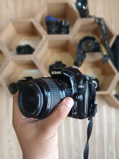 Nikon d90 with 18 55mm lens