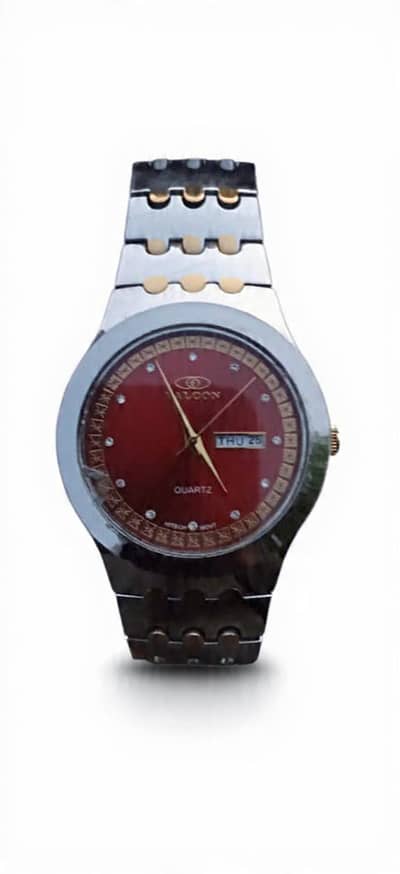 Falcon Luxury Stone Marker Red Dial Watch Steel Gold Two Tone