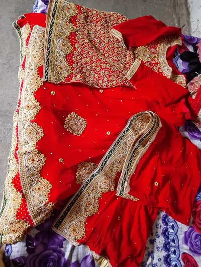 Red Bridal Suit - Heavy Kundan Zardozi Work - 1 Time Use