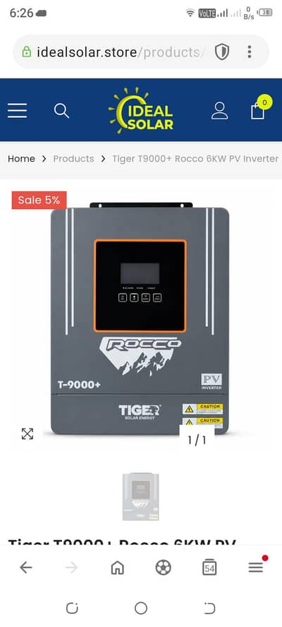 tiger rooco T-9000+,PV inverter,6kwatts,11000 PV.