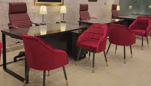 7 executive office tables  3 executive office chairs