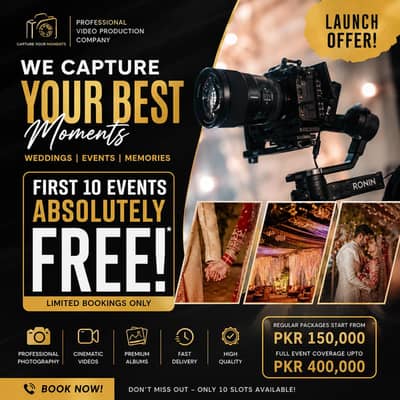 First 10 Events FREE | Professional Wedding Coverage |