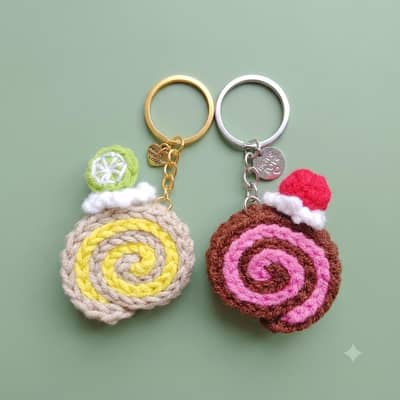 handmade crochet rolling  cake
