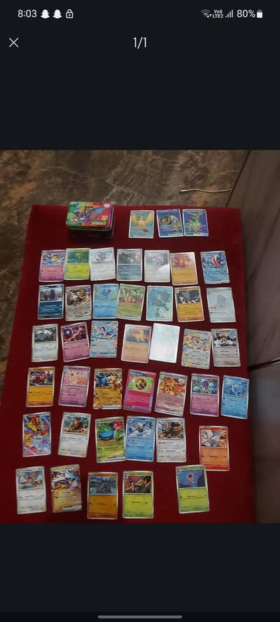 POKEMON CARDS 50 WITH METAL BOX IN NEW FORM NOT DAMAGED OR USED