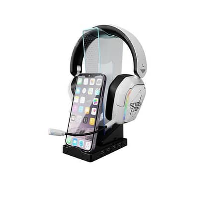 Xtrike Me Ht-09 Headset & Phone Stand With 4 Usb Port And Led Light