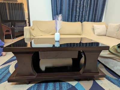 Wooden large size coffee table