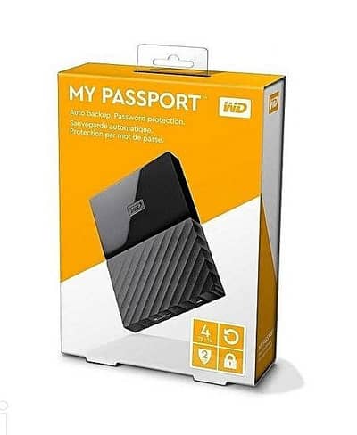 WD My Passport 4TB USB 3.0 External Hard Drive With Full Box Accessori
