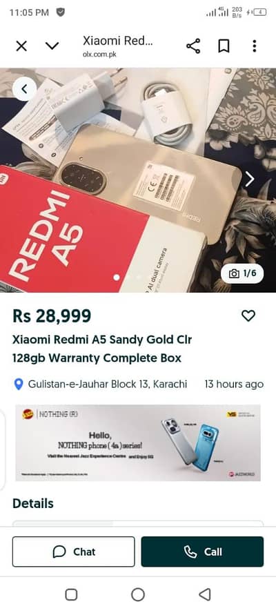 Xiaomi Redmi A5 Sandy Gold Clr 10 month warranty