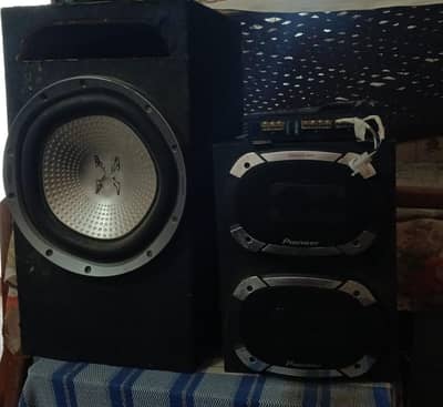 Amplifier+speaker and woofer