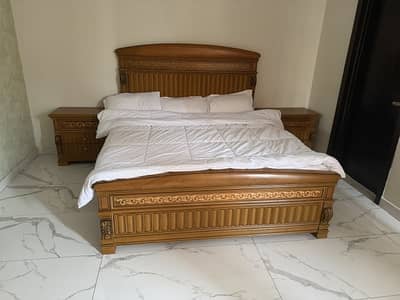 Almost new bed set for sale with mattress King size