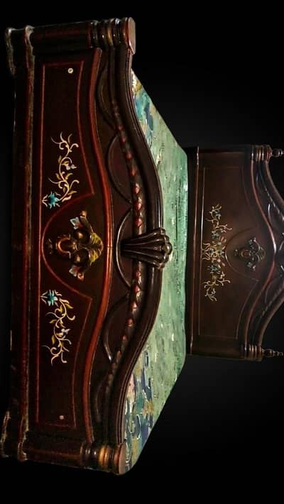 king size bed, showcase, dressing and side tables