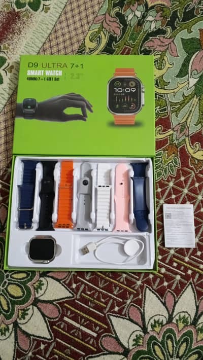 D9 Ultra 7+1 Smart Watch Complete Box Pack