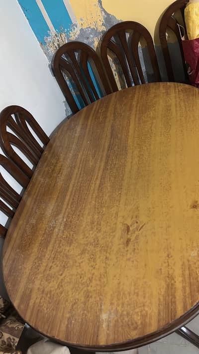 Wooden dining table