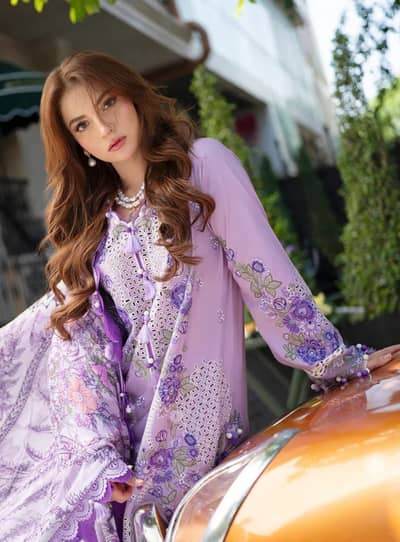 unstitched lawn embroidered clothes