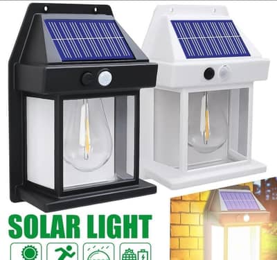 solar motion sensor light lamp Black white ABS outdoor