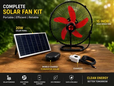 Rechargable fan with solar system