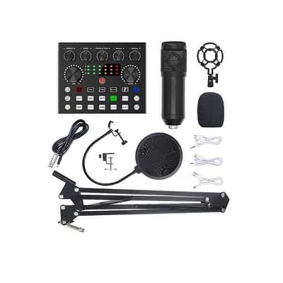 BM800 Mic Kit with V10 Soundcard Podcast Microphone Set