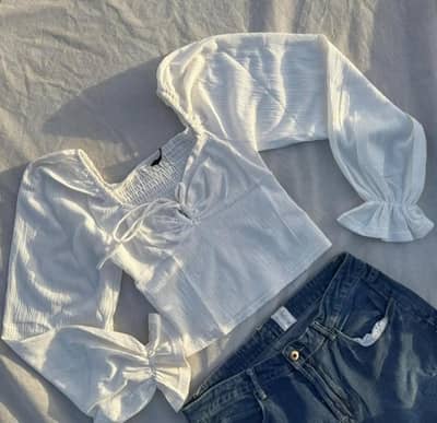 Womens' White Top and Black Polo Shirt