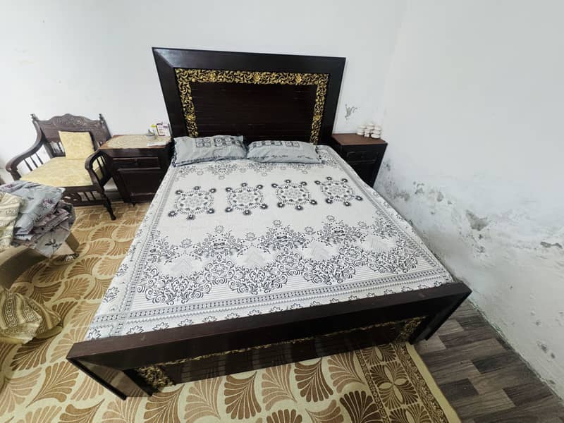 1 Bed Two side Table and dressing Table 1