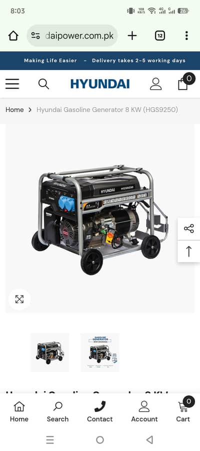 Hyundai 8.5kw Generator for Sale (Urgent)