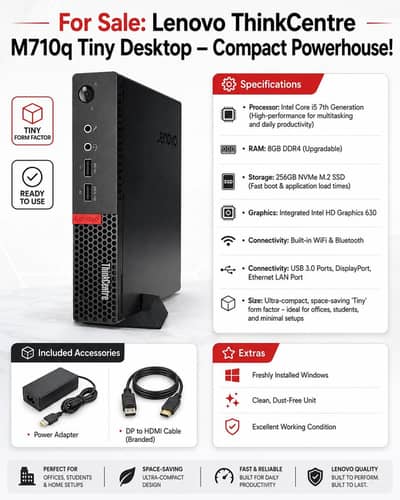 Lenovo ThinkCentre M710q Tiny Desktop – Compact Powerhouse!