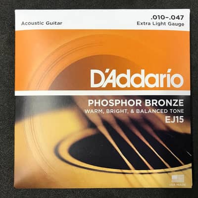D'Addario EJ15 Acoustic Guitar Strings - Extra Light (. 010-. 047)