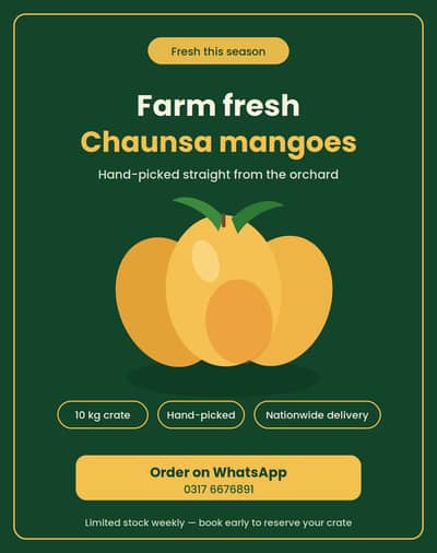  Farm-Fresh Chaunsa Mangoes Delivered Across Pakistan