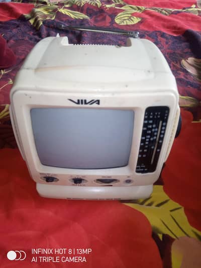 Beautiful old black and white TV portable