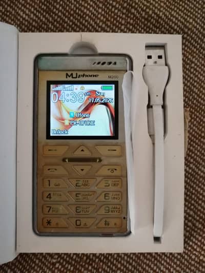 MU M200 PHONE ANTIQUE MINI CARD PHONE WITH BOX AND CABLE with 1gb card