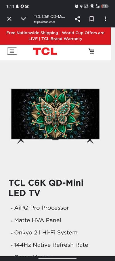 TCL C6K 55 QD-Mini LED TV