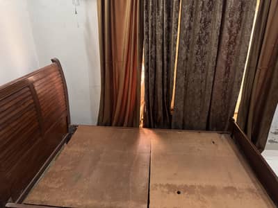 Pure wooden single bed