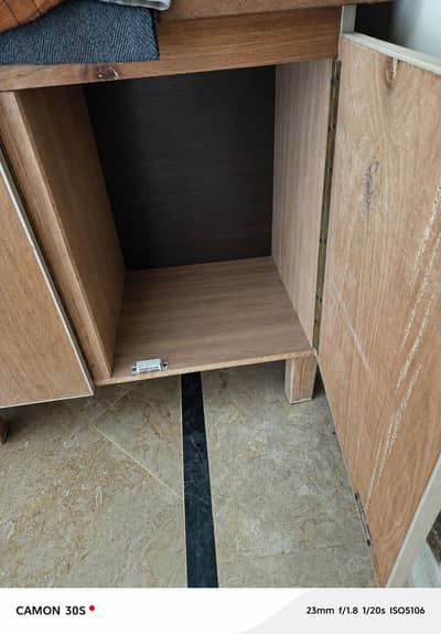 3 door wooden storage cabinet press table