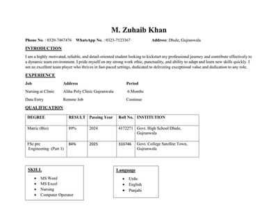 Data Entry l Computer Operator l Nursing l Accountant