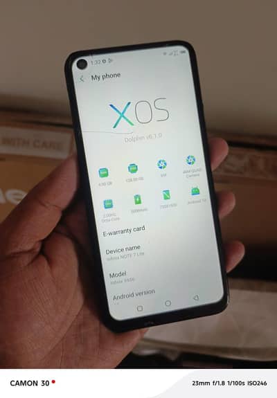 Infinix note 7 lite 4/128 approved front cam and finger khrb