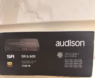Audison SR 6.600 1100 W 6-Channel Hi-Res Amplifier | Like New | Boxed