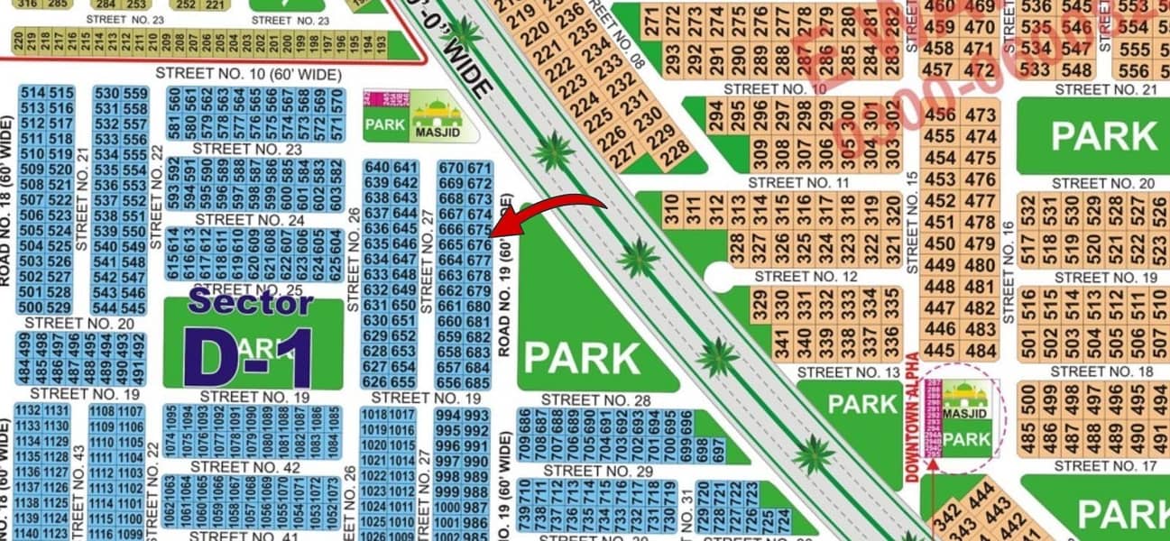 10 Marla Park Facing Plot 0
