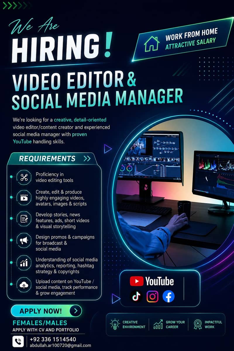 Video editor/content creator required 0