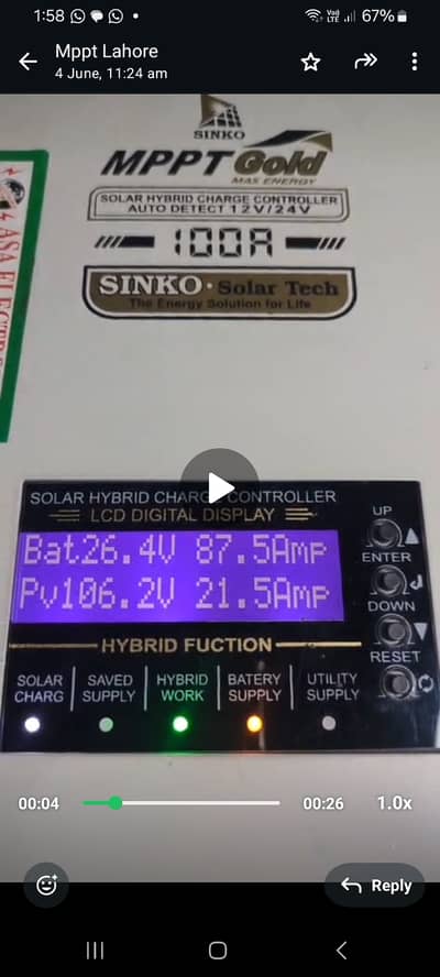 2 solar panels 585 watt longi and sinko mppt 100 ampear