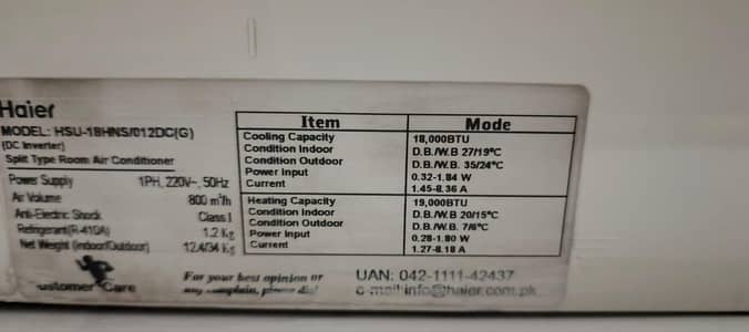 Haier AC inverter 1.5 Ton