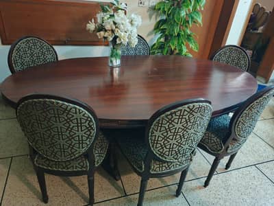 6-seater elegant wooden dining table